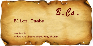 Blicz Csaba névjegykártya